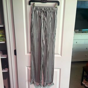 The Kooples Black & White Silk pants with cuff. Size 1. Never worn.